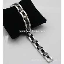 Black Plating Armband Armband für Männer 316 Edelstahl Metall Kette Link Armband